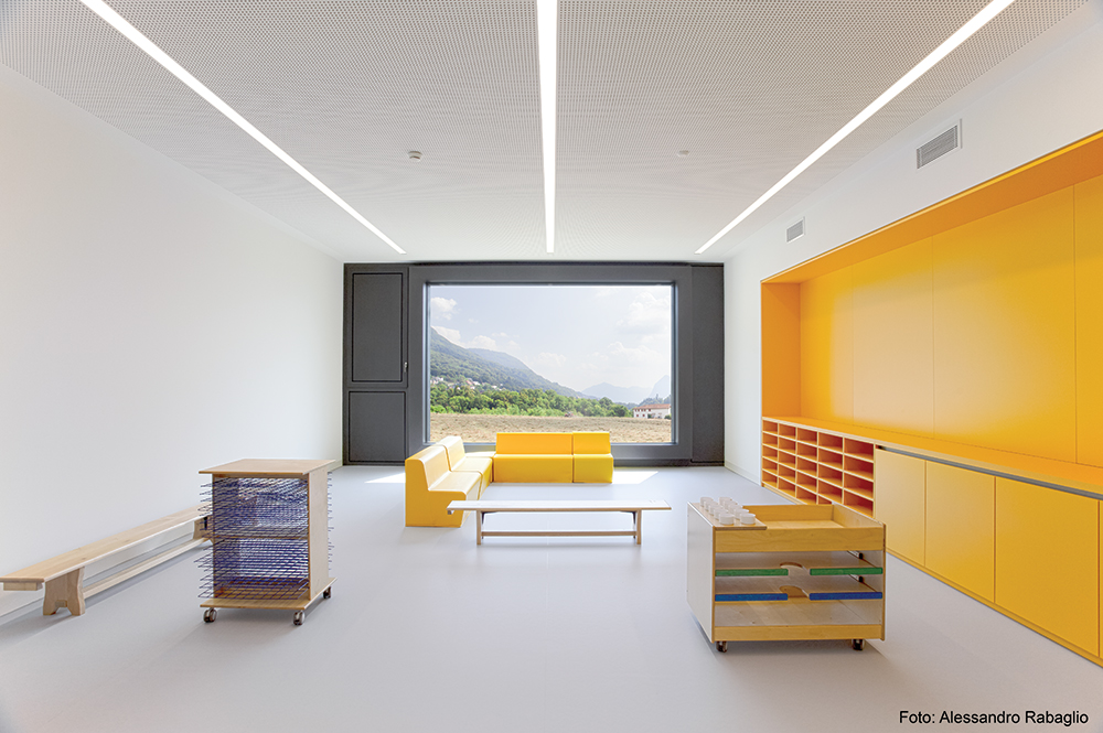 Aula della nuova scuola dell'infanzia di Cadro