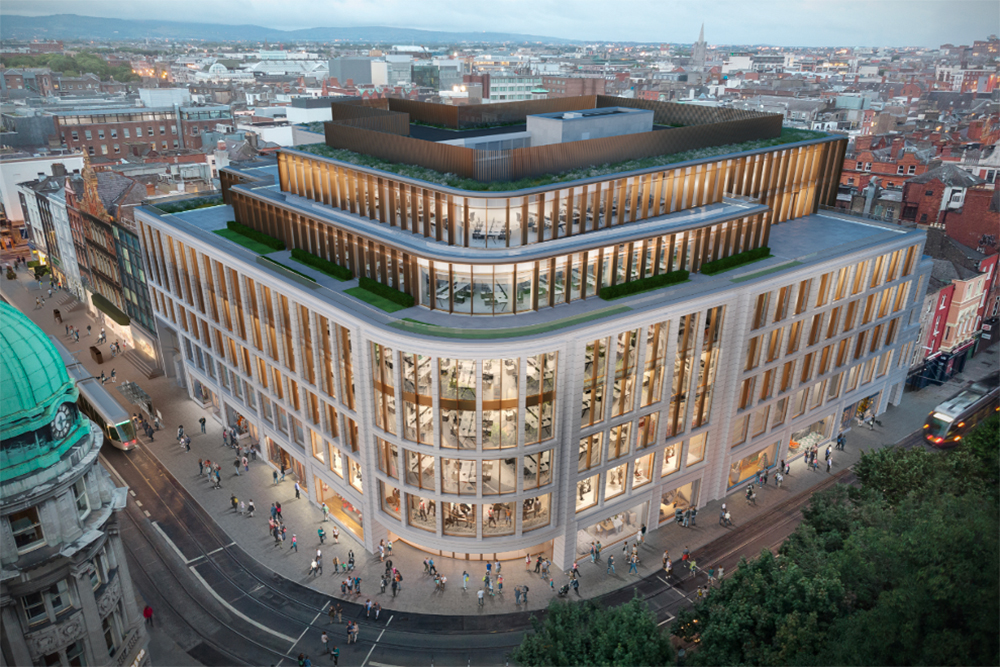 Luftaufnahme des Kells Arket-Gebäudes im Zentrum von Dublin